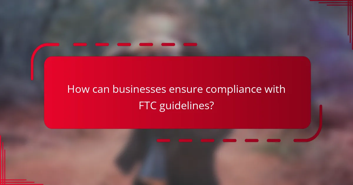 How can businesses ensure compliance with FTC guidelines?