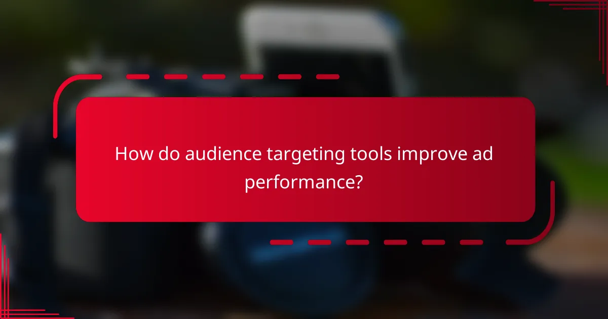 How do audience targeting tools improve ad performance?