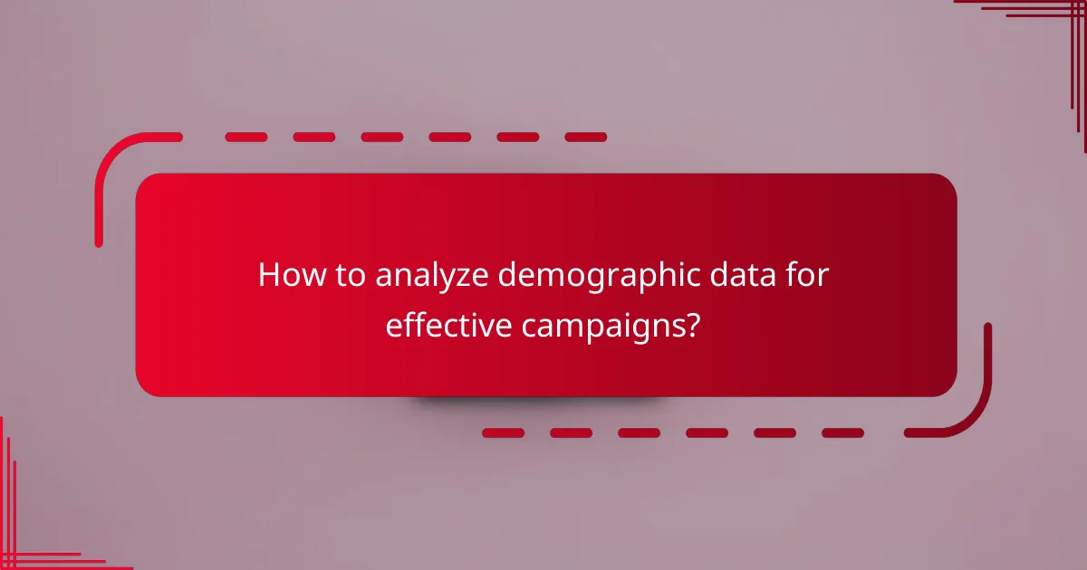 How to analyze demographic data for effective campaigns?