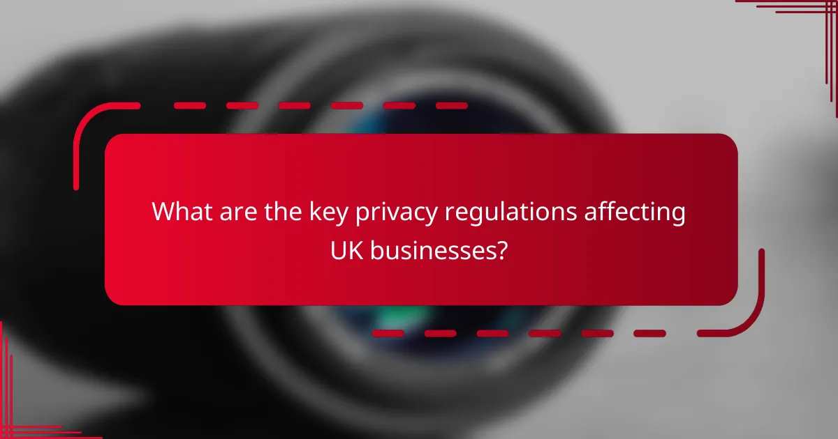 What are the key privacy regulations affecting UK businesses?