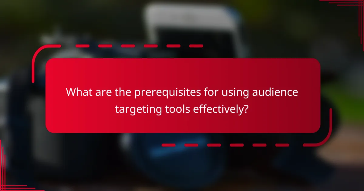 What are the prerequisites for using audience targeting tools effectively?