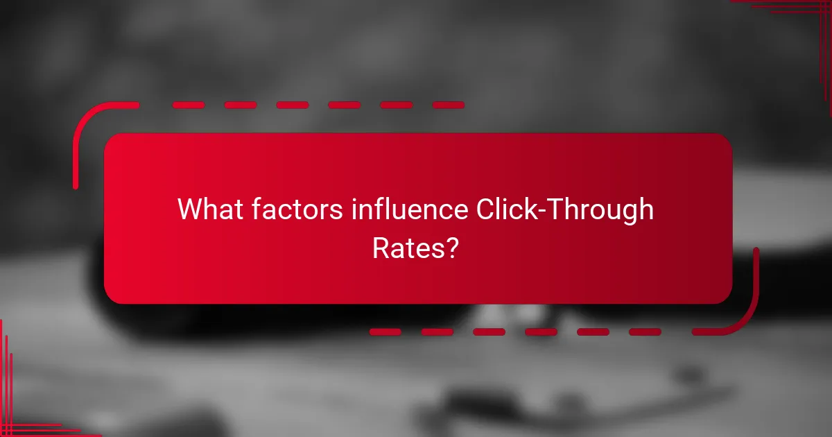 What factors influence Click-Through Rates?