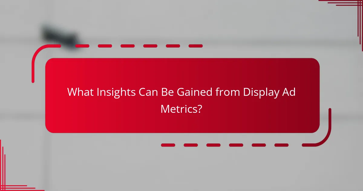 What Insights Can Be Gained from Display Ad Metrics?
