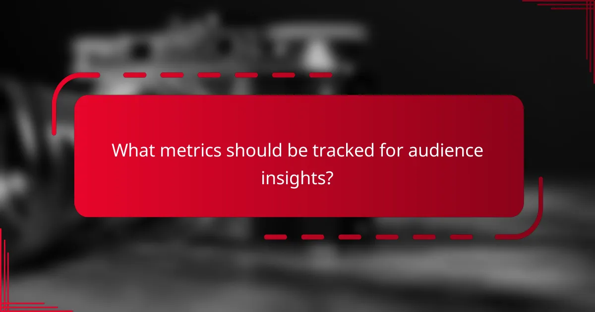 What metrics should be tracked for audience insights?