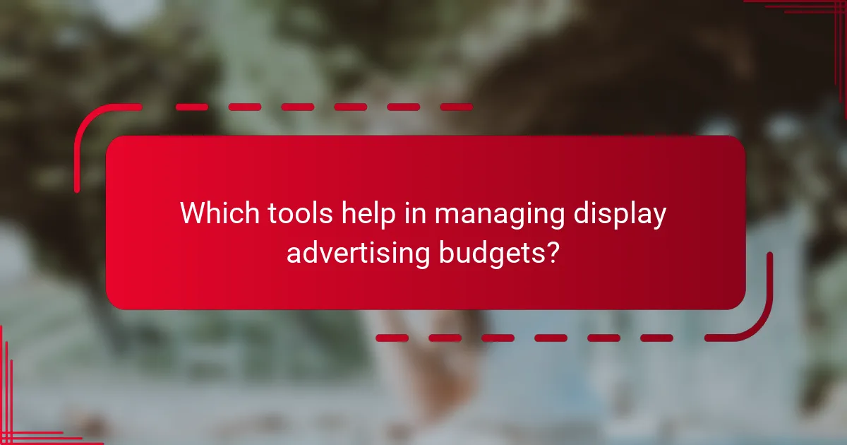 Which tools help in managing display advertising budgets?